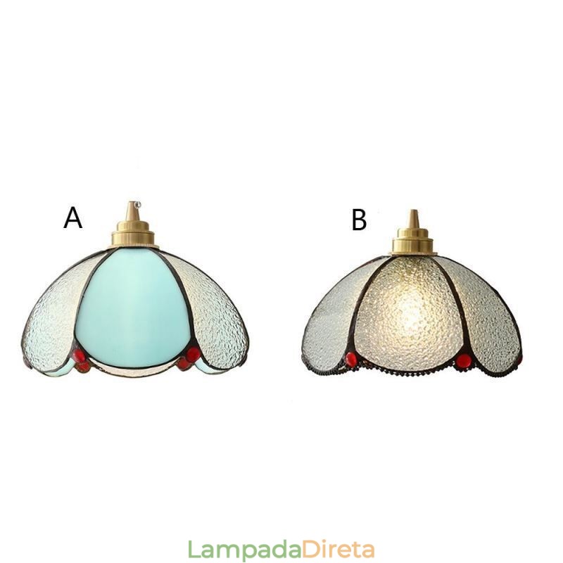 Luminária pendente minimalista de vidro com pétalas, luminária pendente de vidro de cabeça única