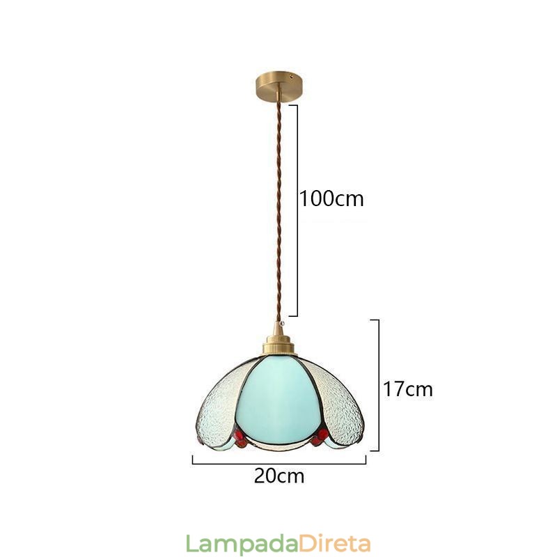 Luminária pendente minimalista de vidro com pétalas, luminária pendente de vidro de cabeça única