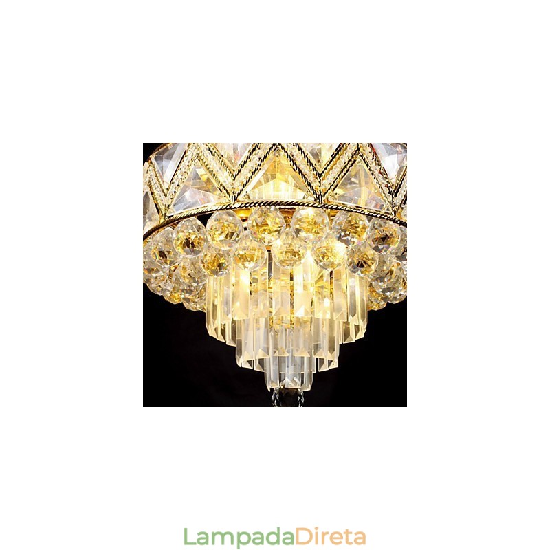 Lustre de metal com pintura de cristal clássico tradicional