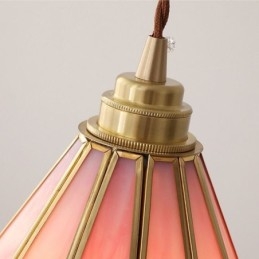 Luminária pendente de vidro estilo japonês, luminária retrô com pétalas