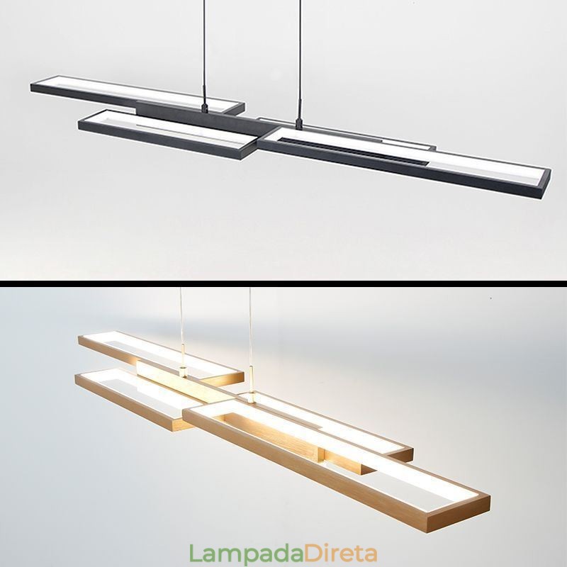 Luminária pendente moderna de teto horizontal