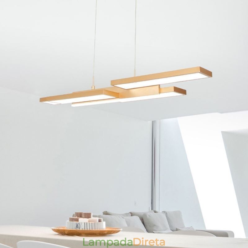 Luminária pendente moderna de teto horizontal