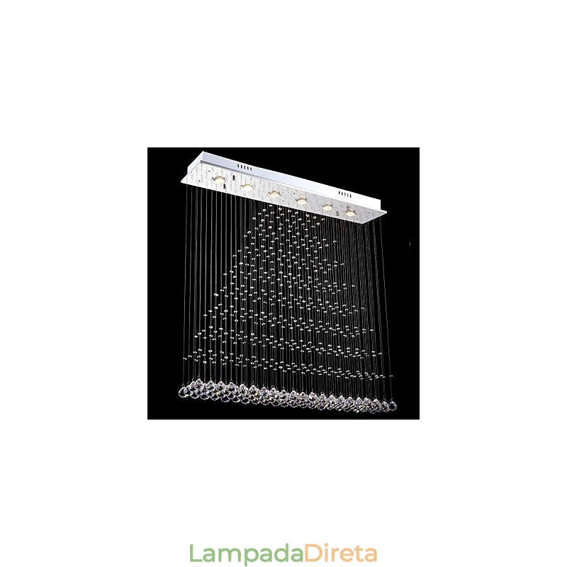 Luminária pendente retangular de cristal, lustre de teto, luminárias de iluminação