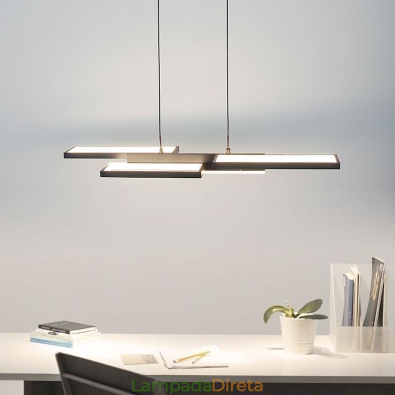Luminária pendente moderna de teto horizontal
