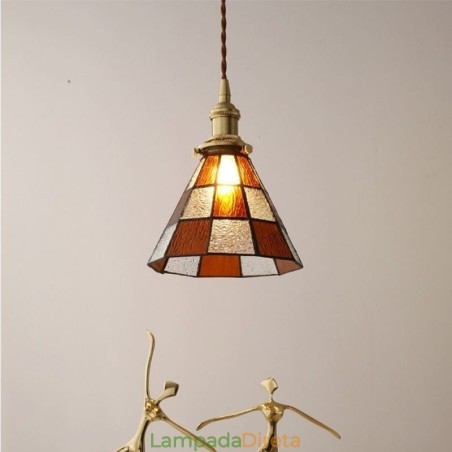 Luminária pendente de vidro retrô em treliça estilo japonês Luminária pendente de vidro retrô em treliça estilo japonês