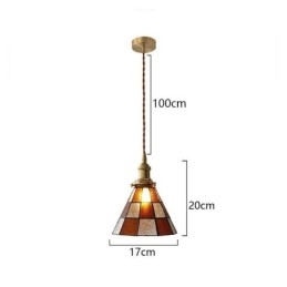 Luminária pendente de vidro retrô em treliça estilo japonês