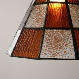 Luminária pendente de vidro retrô em treliça estilo japonês