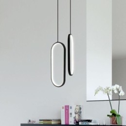 Luminária pendente oval em acrílico decorativa