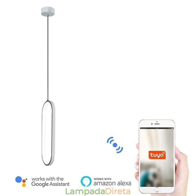 Luminária pendente oval em acrílico decorativa