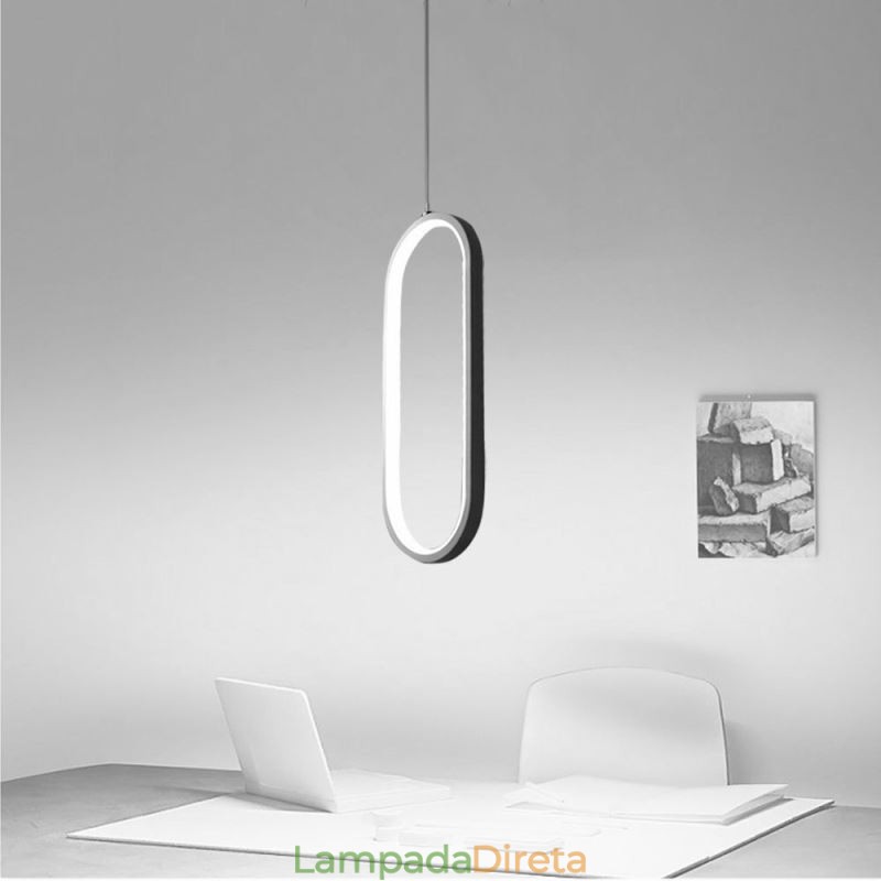 Luminária pendente oval em acrílico decorativa
