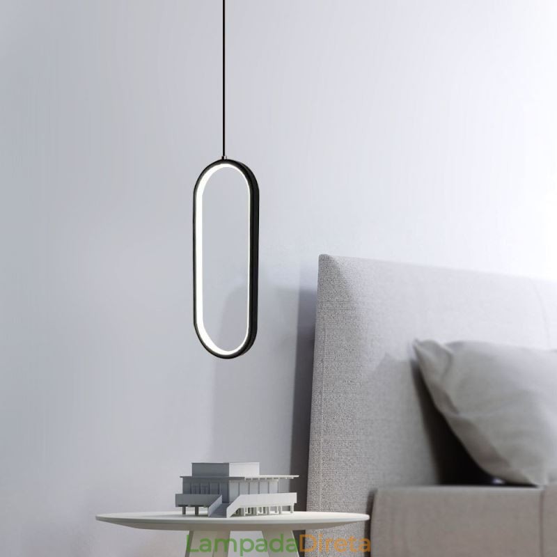 Luminária pendente oval em acrílico decorativa