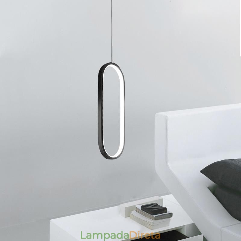 Luminária pendente oval em acrílico decorativa
