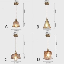Mini luminária pendente de vidro exclusiva estilo japonês cor âmbar iluminação decorativa