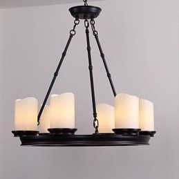 Lustre Vintage 6 Luzes Aço e Vidro