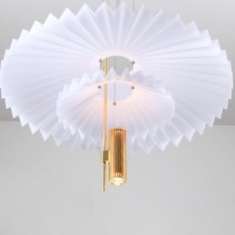 Luminária pendente plissada moderna em acrílico para iluminação decorativa
