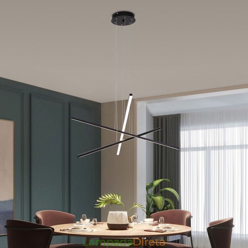 Luminária pendente de suspensão linear Luminária decorativa