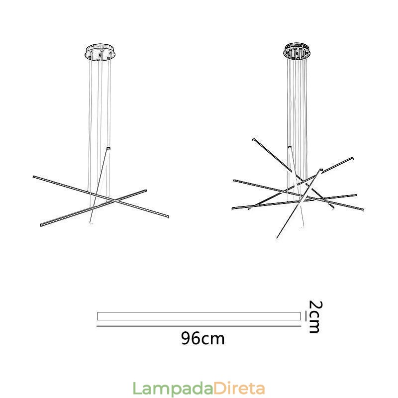 Luminária pendente de suspensão linear Luminária decorativa