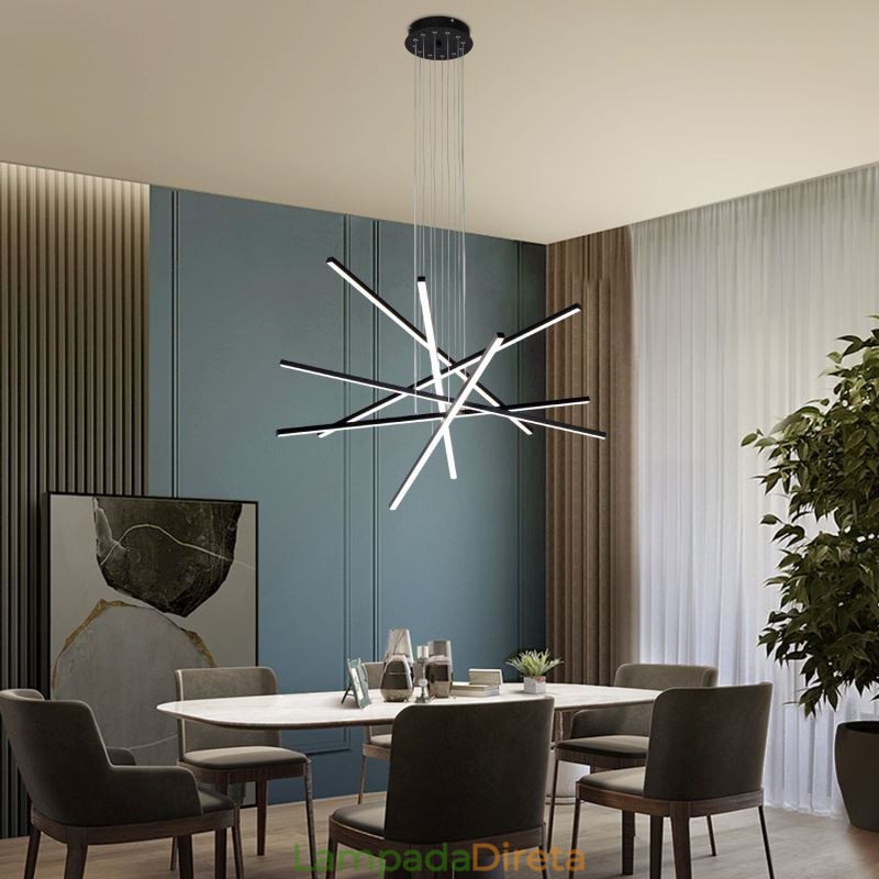 Luminária pendente de suspensão linear Luminária decorativa