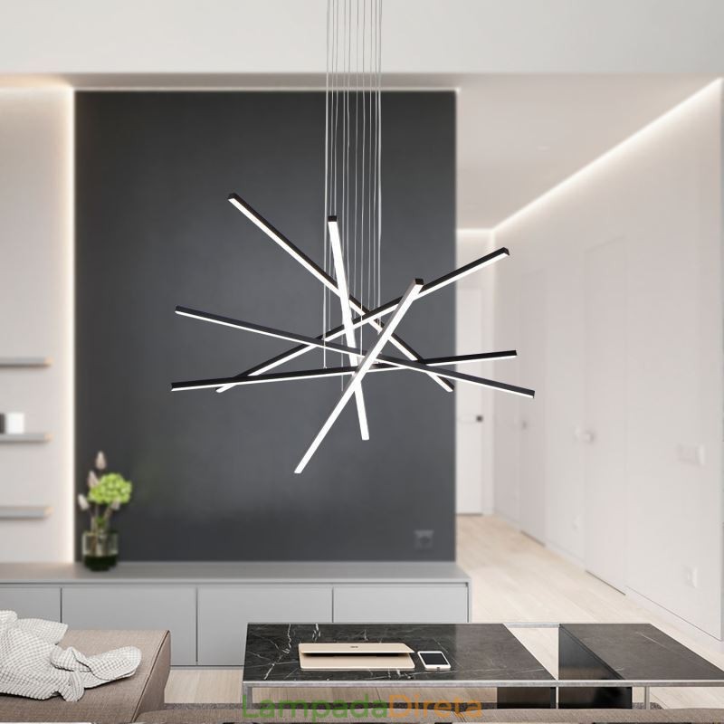 Luminária pendente de suspensão linear Luminária decorativa