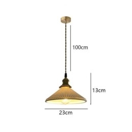 Luminária pendente de cerâmica estilo japonês, luminária pendente retrô plissada