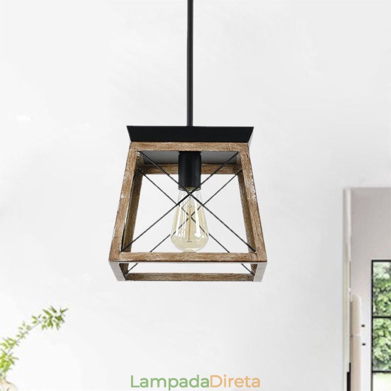 Luminária pendente estilo vintage com luz única