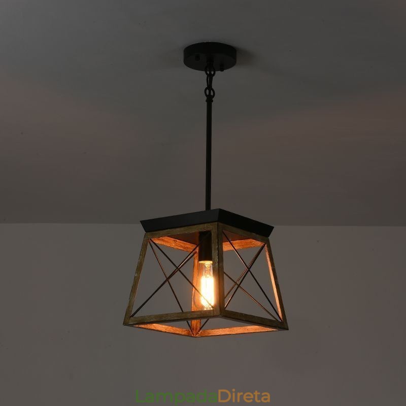 Luminária pendente estilo vintage com luz única