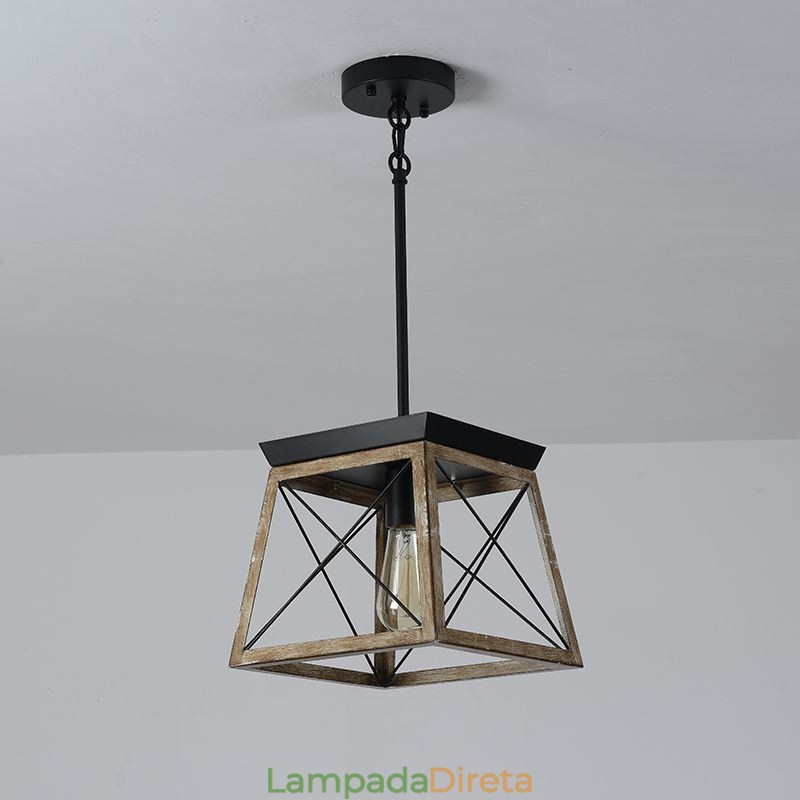 Luminária pendente estilo vintage com luz única