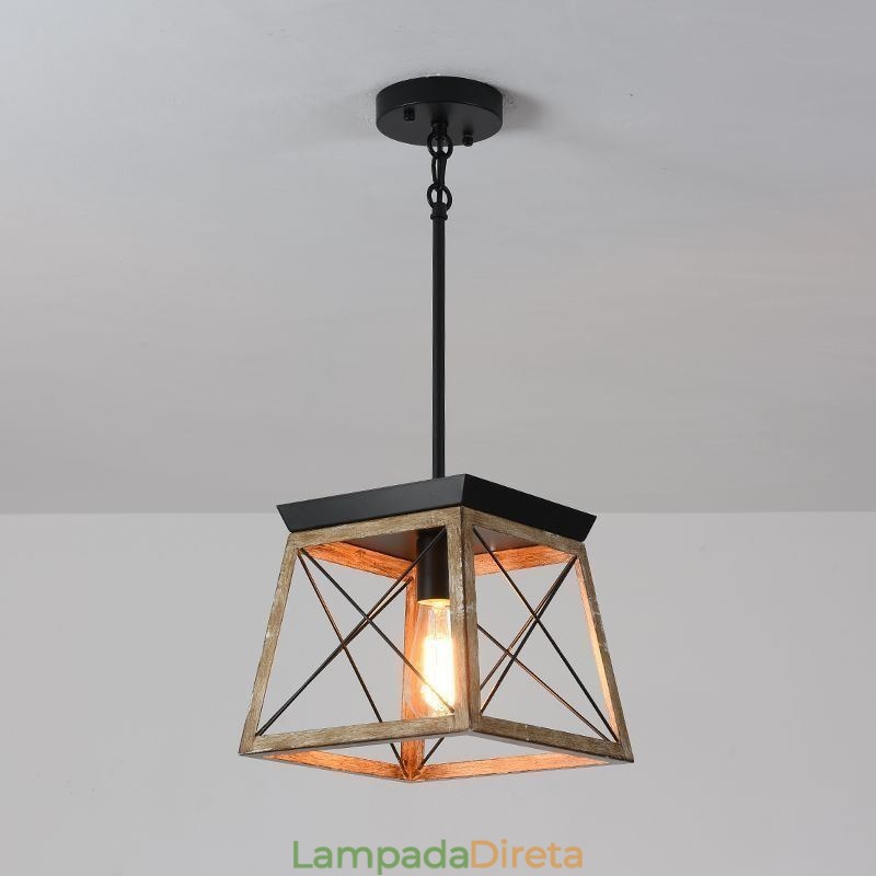 Luminária pendente estilo vintage com luz única