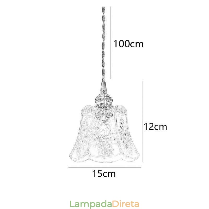 Luminária pendente de flor Luminária decorativa minimalista de vidro