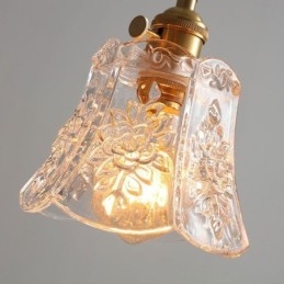 Luminária pendente de flor Luminária decorativa minimalista de vidro