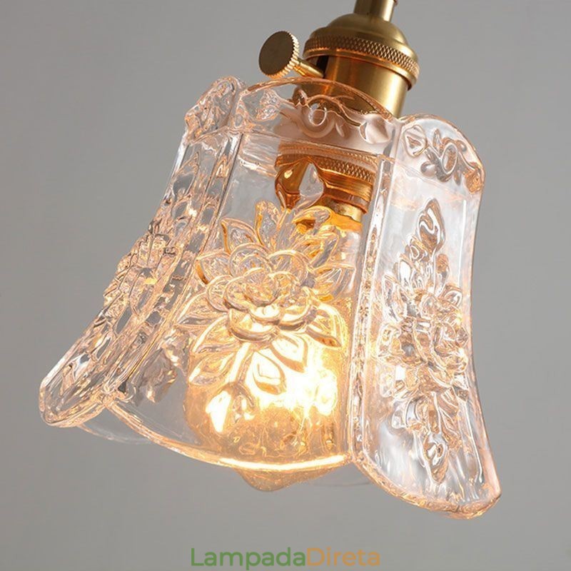 Luminária pendente de flor Luminária decorativa minimalista de vidro