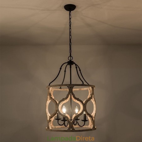 Luminária pendente estilo vintage com 4 lanternas Luminária pendente estilo vintage com 4 lanternas