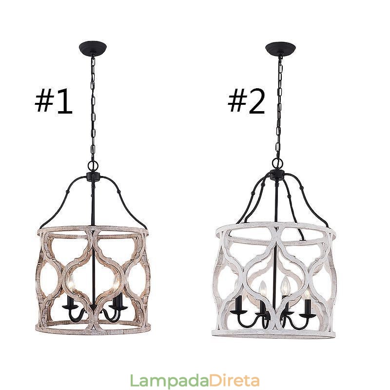 Luminária pendente estilo vintage com 4 lanternas