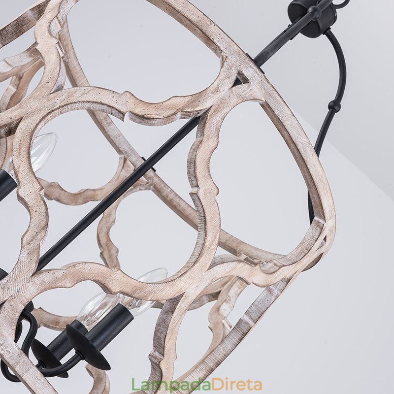 Luminária pendente estilo vintage com 4 lanternas