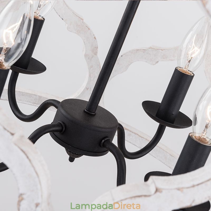 Luminária pendente estilo vintage com 4 lanternas