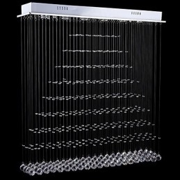 Luminária pendente retangular de cristal, lustre de teto, luminárias de iluminação