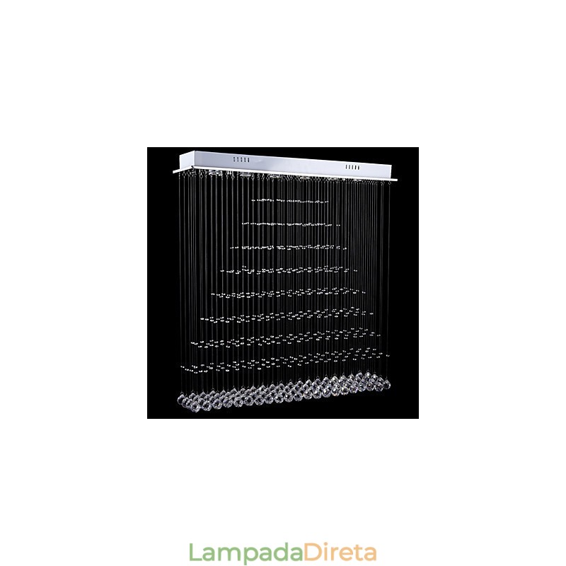 Luminária pendente retangular de cristal, lustre de teto, luminárias de iluminação