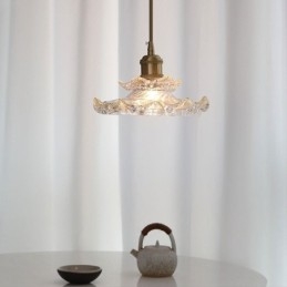 Luminária pendente de vidro estilo japonês Luminária pendente de vidro lótus