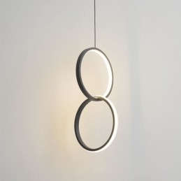 Luminária pendente de anel duplo mimimalista