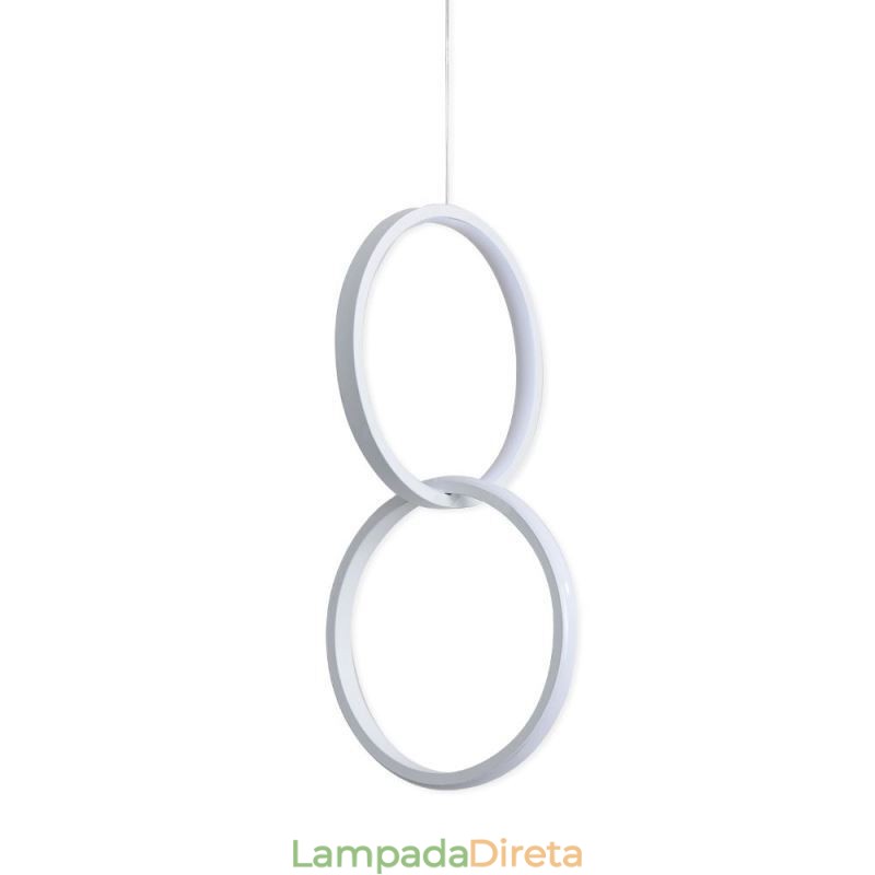 Luminária pendente de anel duplo mimimalista