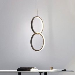 Luminária pendente de anel duplo mimimalista