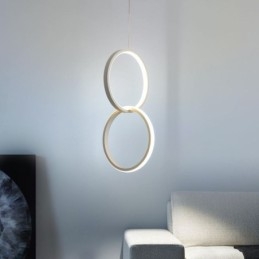 Luminária pendente de anel duplo mimimalista