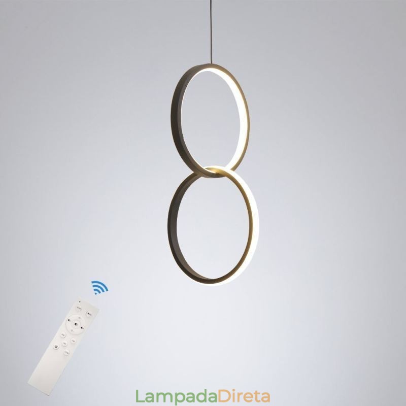 Luminária pendente de anel duplo mimimalista