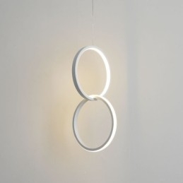 Luminária pendente de anel duplo mimimalista