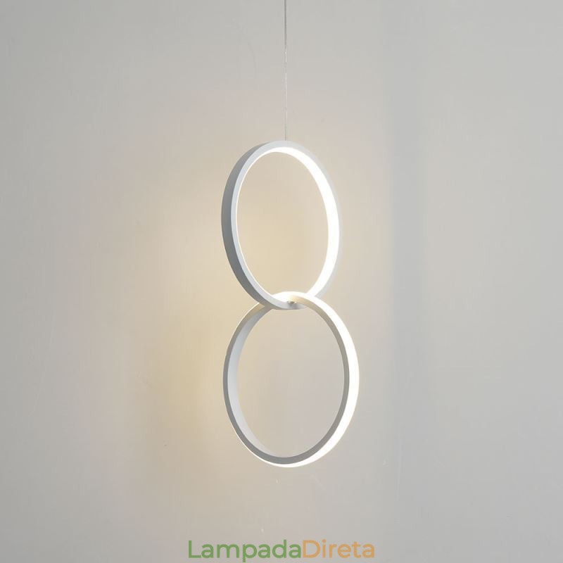 Luminária pendente de anel duplo mimimalista