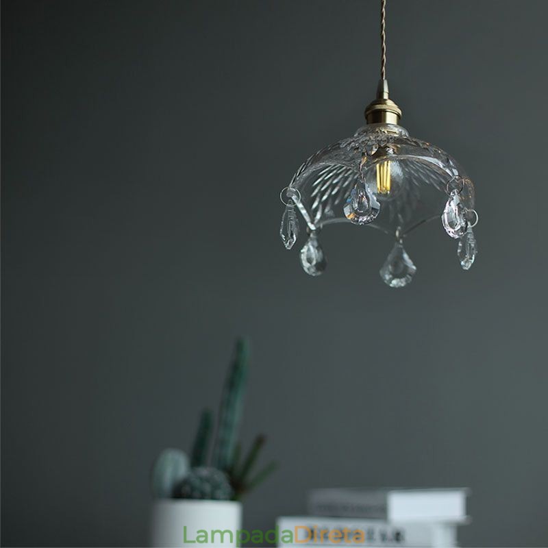Luminária pendente de vidro minimalista moderna Luminária pendente de luz única