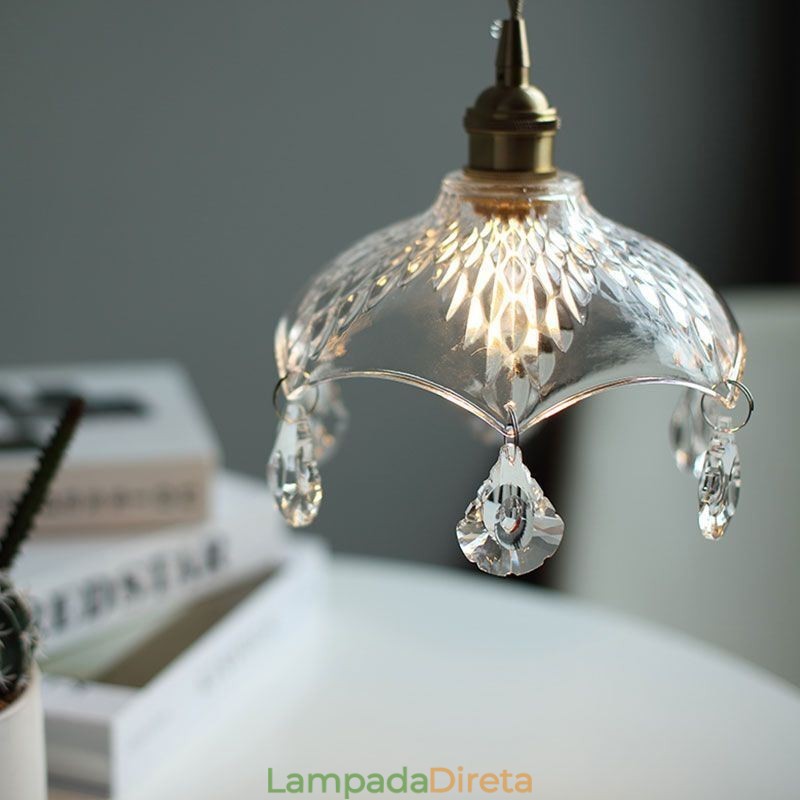 Luminária pendente de vidro minimalista moderna Luminária pendente de luz única