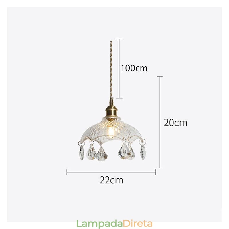 Luminária pendente de vidro minimalista moderna Luminária pendente de luz única