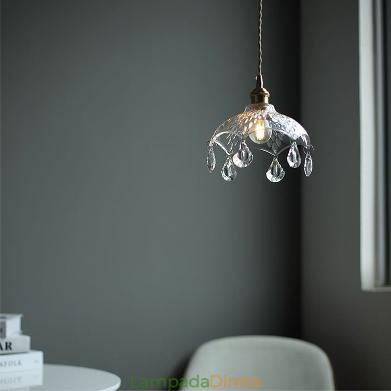 Luminária pendente de vidro minimalista moderna Luminária pendente de luz única