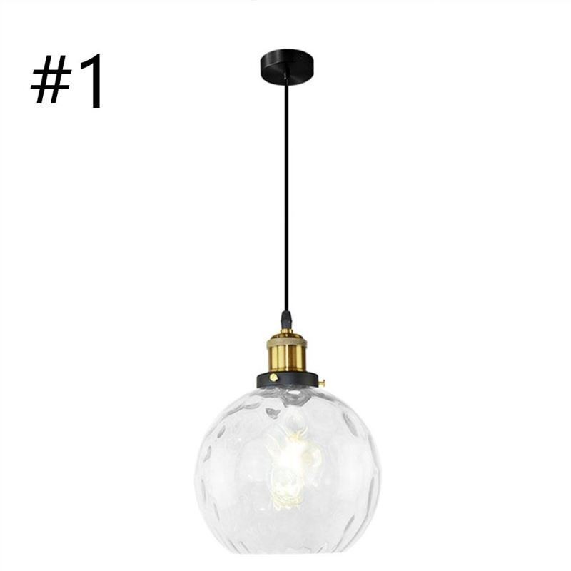 Luminária pendente de vidro contemporânea redonda com padrão aquático Luminária pendente de vidro